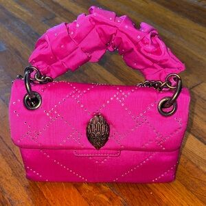 Kurt Geiger Hot Pink Quilted Chain-Handle Shoulder Bag